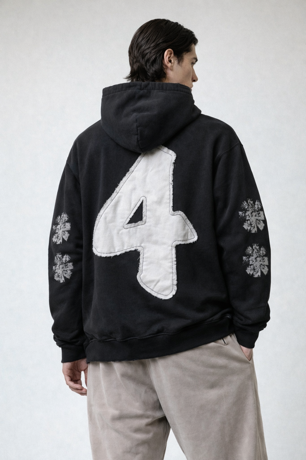 A.A hoodie back graphic — four stars